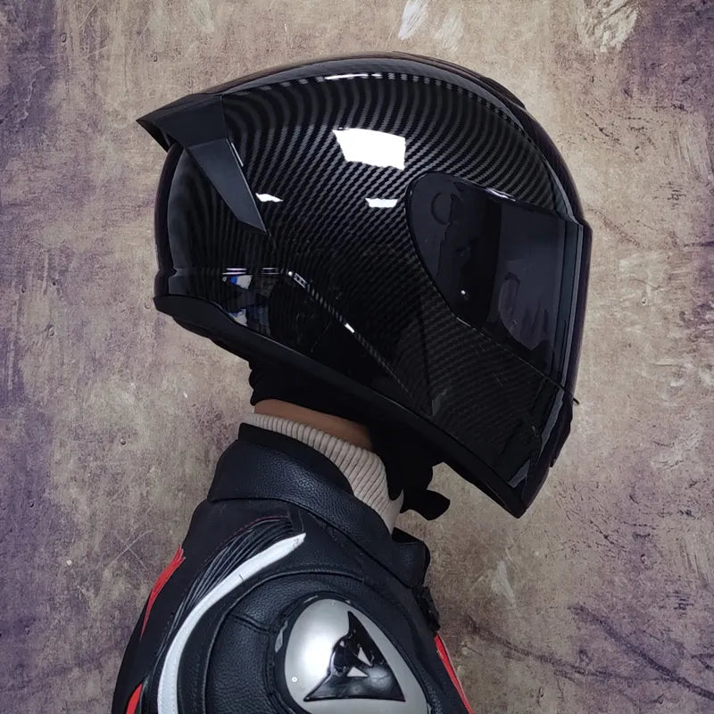 Capacete Integral de Competição para Motociclismo com Viseira Dupla e Certificação DOT - Desfino