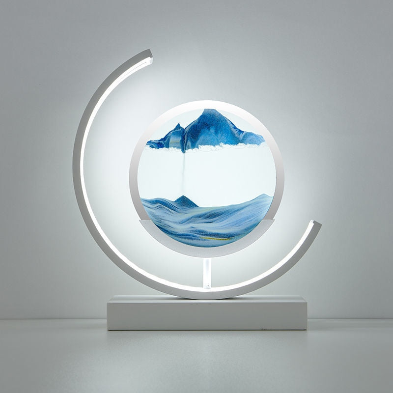 DuneGlow Sandscape Table Lamp — Moving Sand Landscape - Desfino