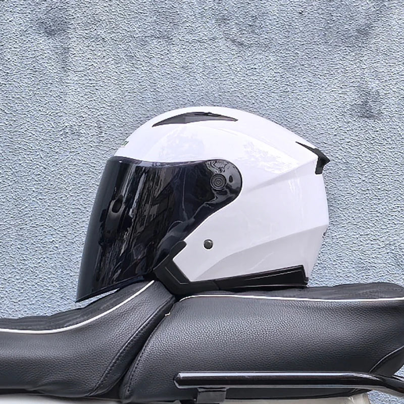 Casque de moto léger 3/4 - double visière, écran transparent, pare-soleil - Desfino
