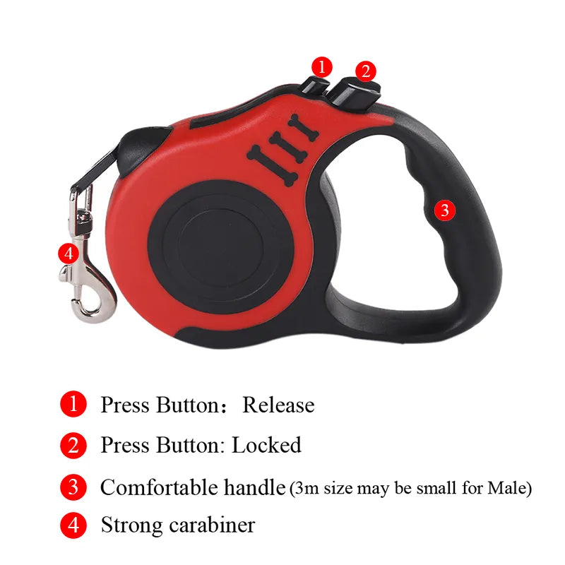 Trela retrátil automática PawEase para cães pequenos, gatos e cachorros - Desfino