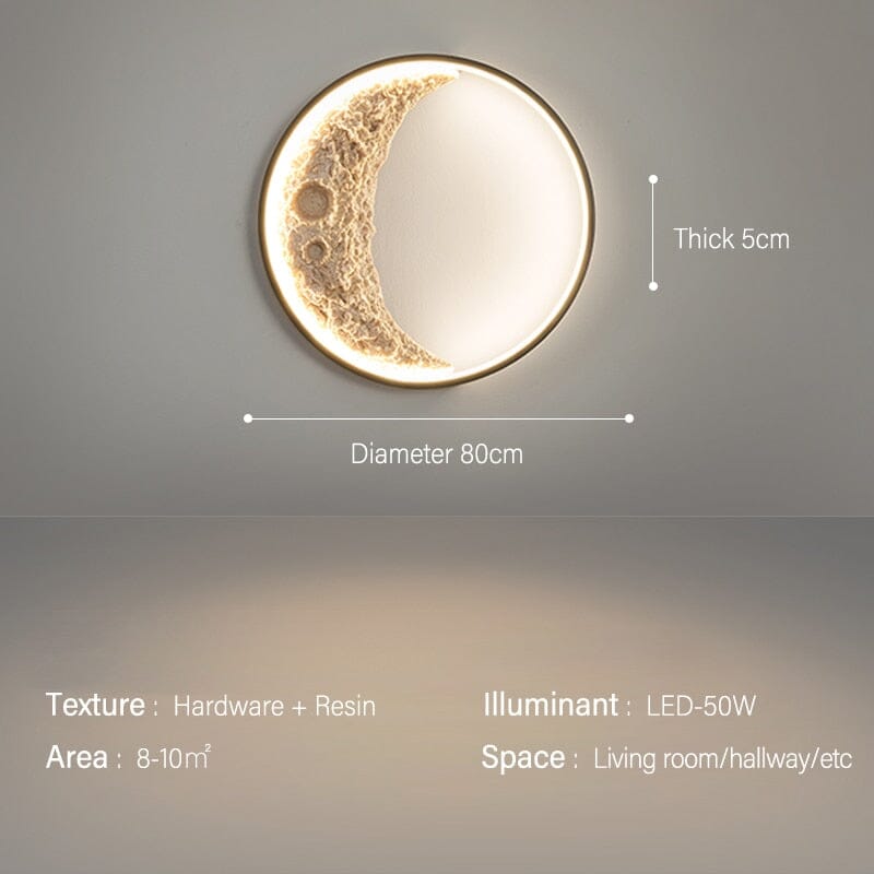 Candeeiro de Parede Crescente — Candeeiro Lunar Circular Ajustável - Desfino