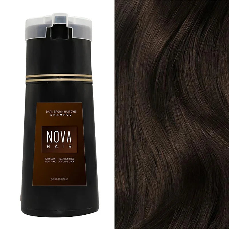 NovaHair bylinný šampon na barvení vlasů — rychlá aplikace za 10 minut