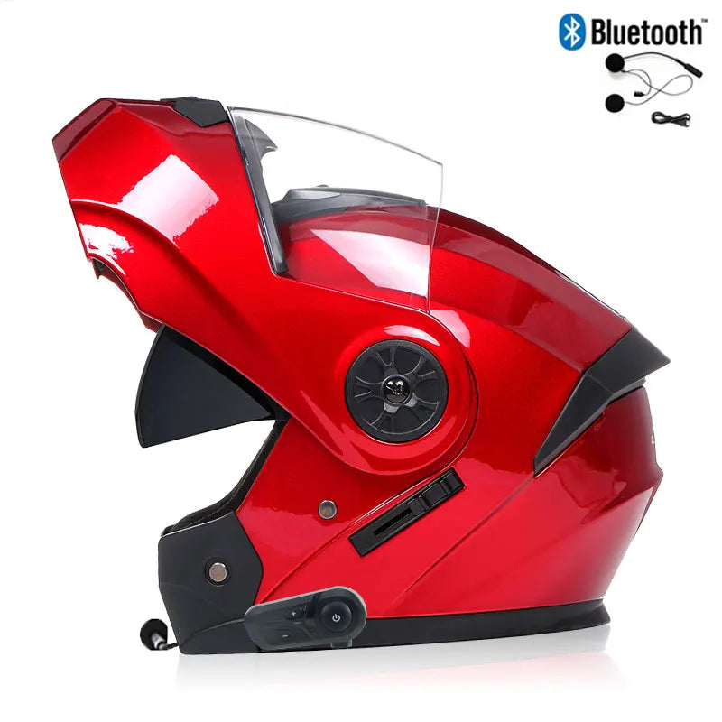 Modułowy kask motocyklowy — podnoszona szczęka, Bluetooth i osłona przeciwsłoneczna - Desfino
