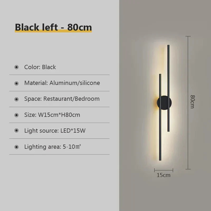 פמוטי קיר LED דו-ראשיים Brookside — שחור וזהב - Desfino