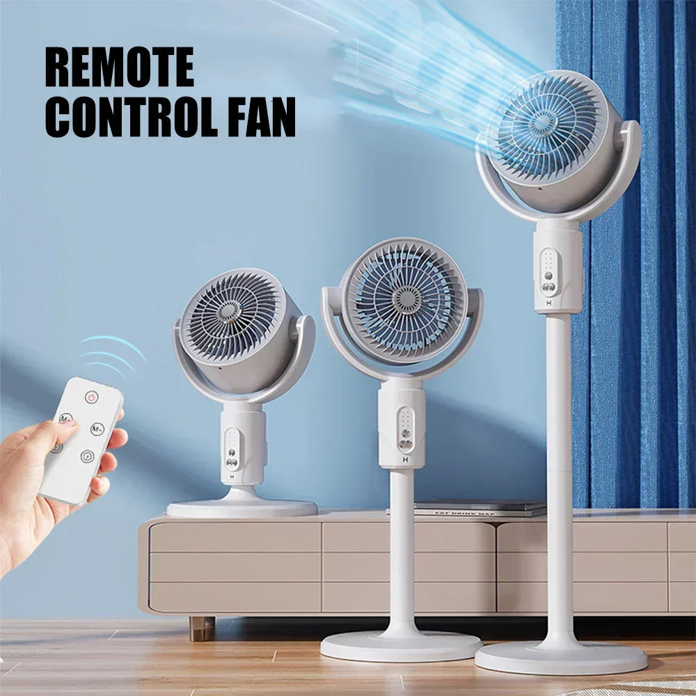Dobíjecí oscilační ventilátor ZephyrWave - 5 rychlostí, časovač s dálkovým ovládáním - Desfino