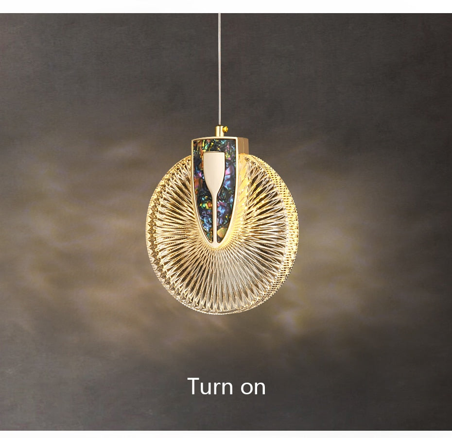 Aurelia Gold LED-krystallpendellampe — rund taklampe - Desfino