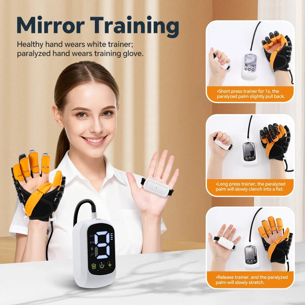 Gant robotisé pneumatique de rééducation — 4 modes, 9 niveaux de pression réglables - Desfino
