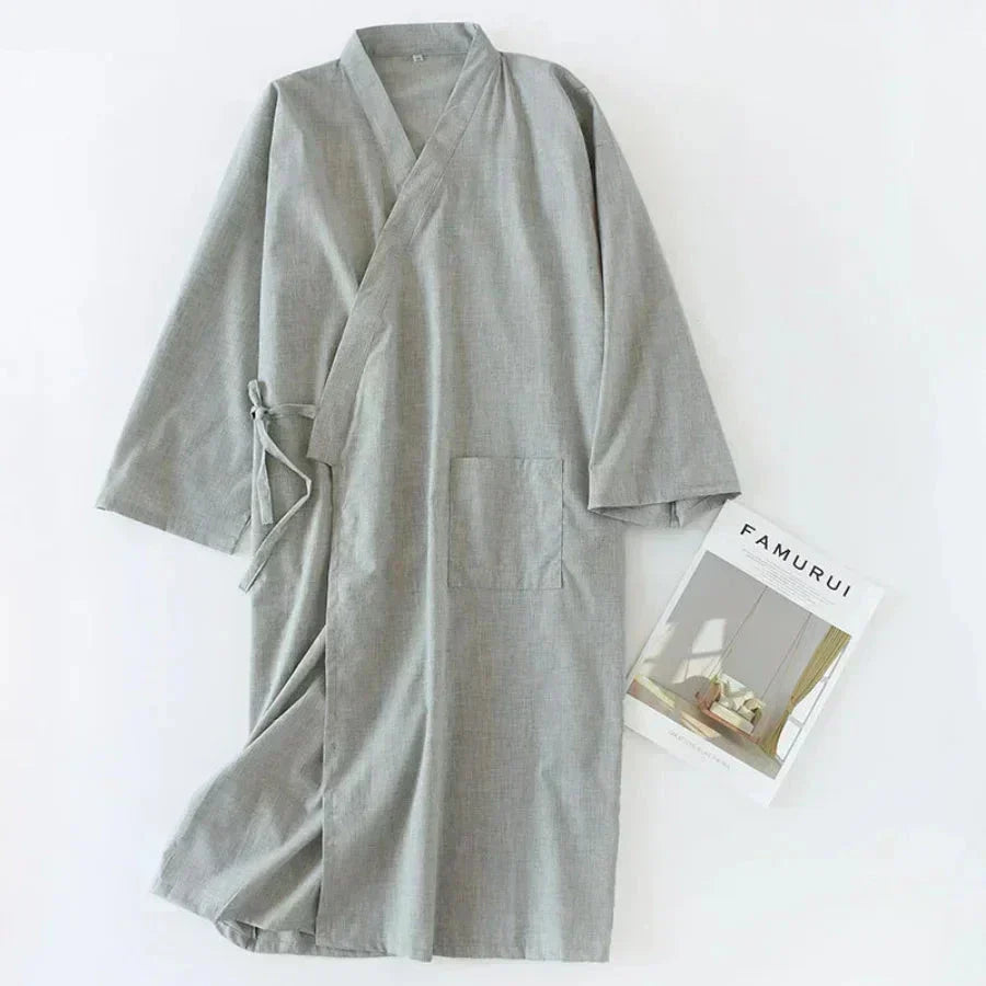 Nadirloft Herren-Baumwoll-Kimono-Nachtgewand, Ausgabe 2024 - Desfino