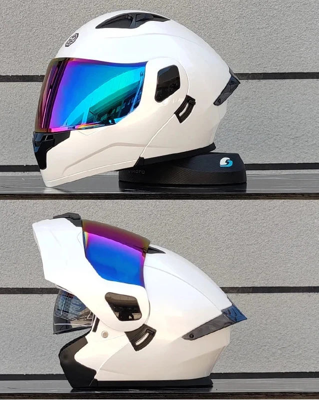 Casque intégral modulable relevable certifié DOT — Double visière, coque en ABS/PC - Desfino