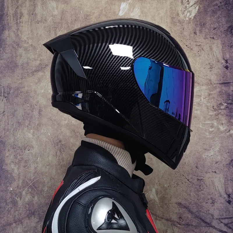 Capacete Integral de Competição para Motociclismo com Viseira Dupla e Certificação DOT - Desfino