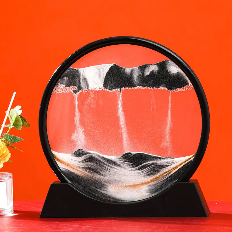 3D kinetisk sandkunst i timeglass — landskap i bevegelse - Desfino