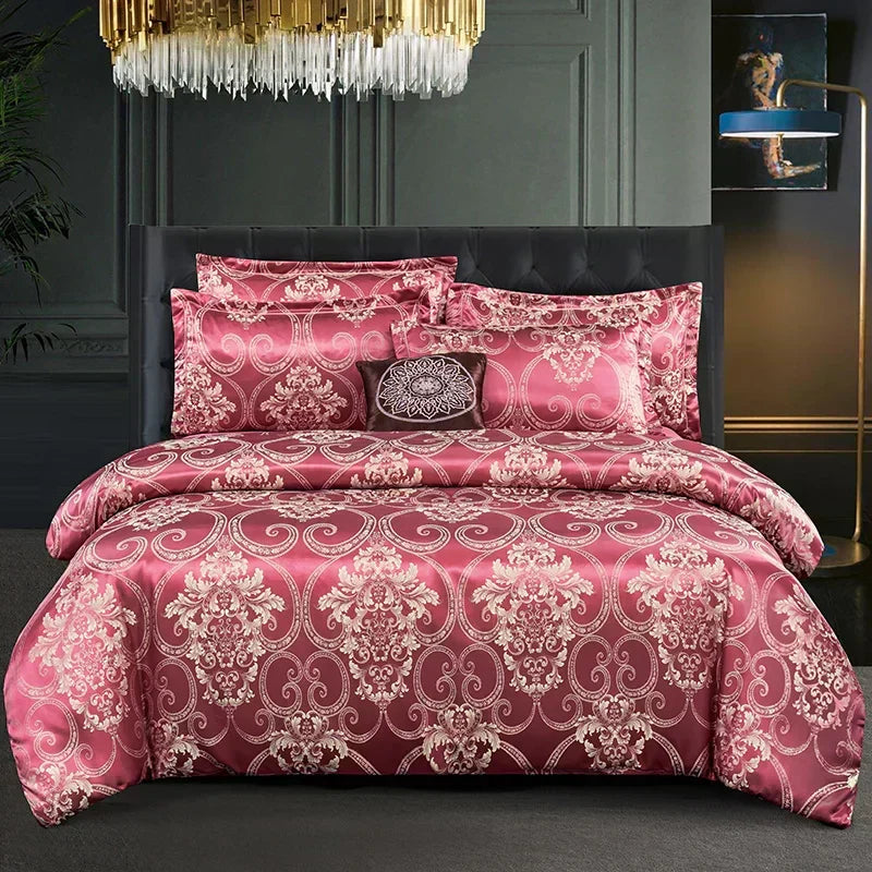 SatinNest sada povlaku na peřinu z žakárového umělého hedvábí 264 x 229 cm - Desfino