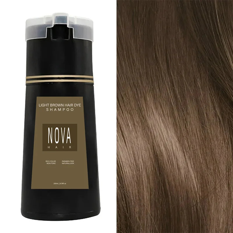 NovaHair bylinný šampon na barvení vlasů — rychlá aplikace za 10 minut