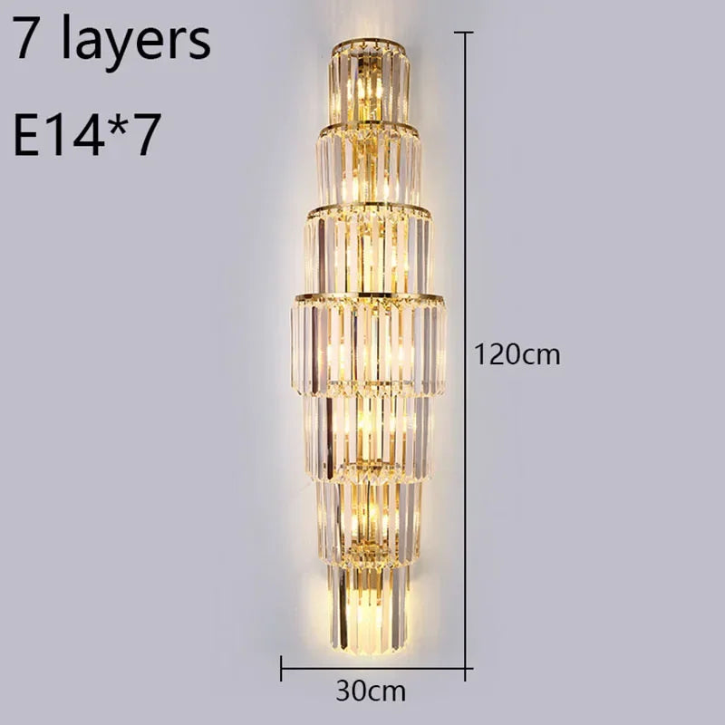Lunara kristallen pilaarwandlamp - elegante, gebroken gloed - Desfino