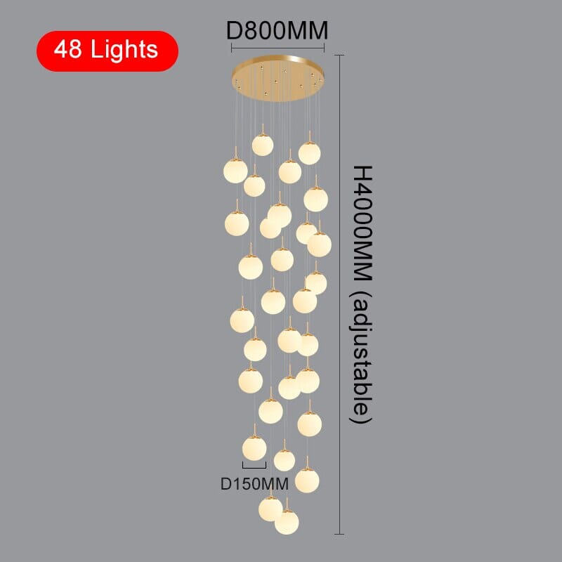 Lampadario a globo Liora — Elegante lampada a sospensione LED dalla luce calda - Desfino