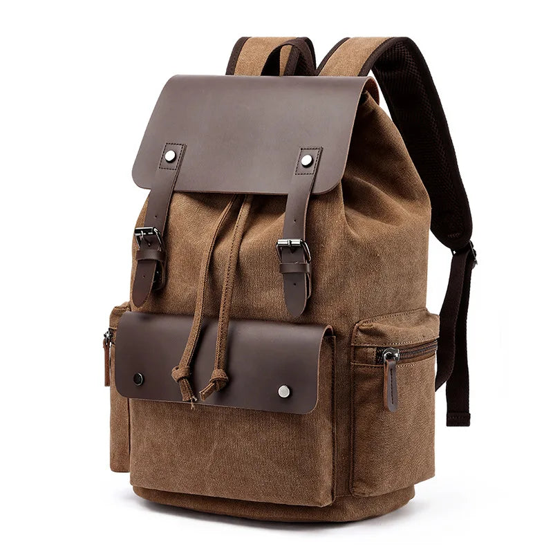 Zaino da esploratore in tela Ridgewell — Borsa capiente rétro da 20–35L - Desfino