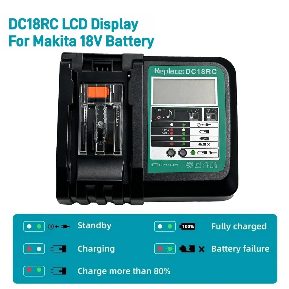 Caricabatterie per batterie agli ioni di litio Makita da 14.4V/18V — Display LED da 3A - Desfino