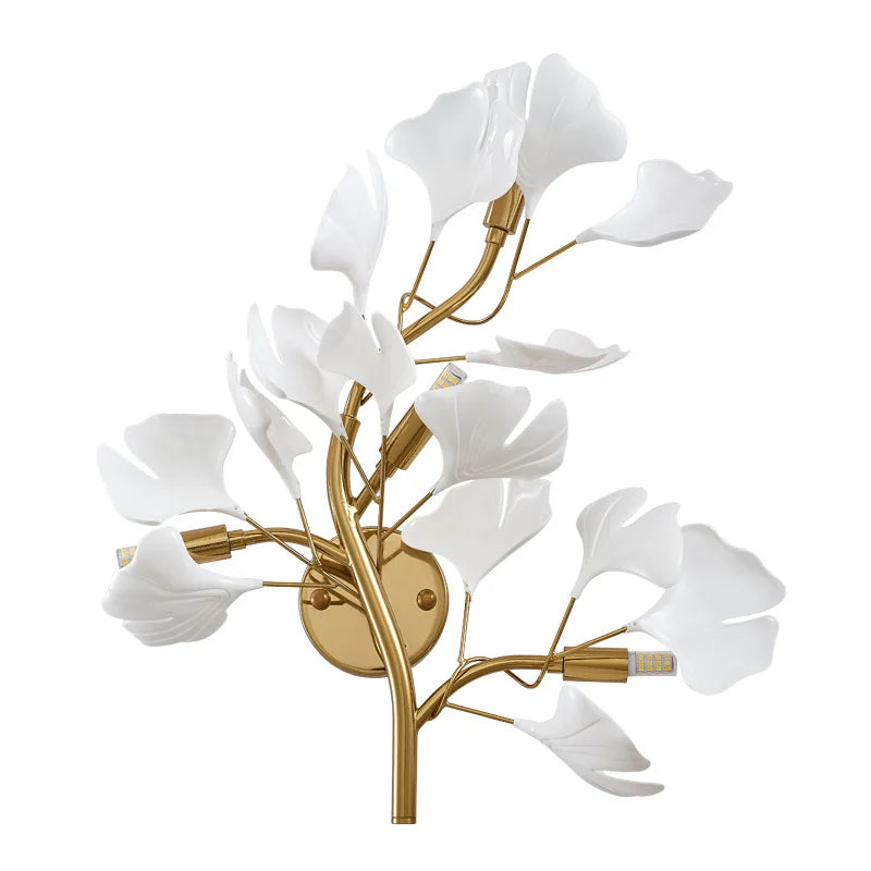 Marisol Jasmine Leaf -seinävalaisin — säädettävä 3000 K/6000 K, neljä LED-valoa - Desfino