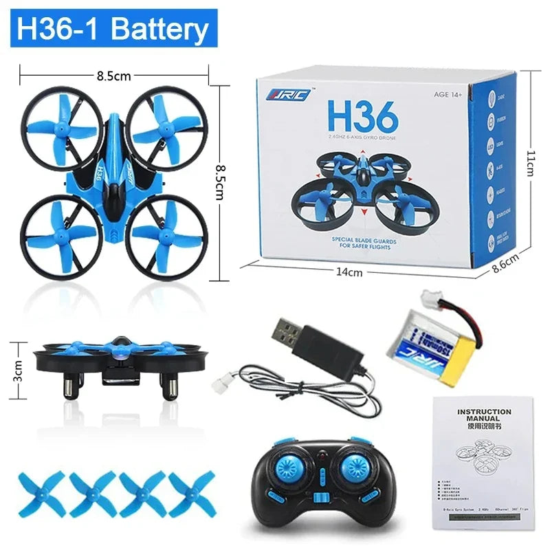 רחפן RC מיני H36 — סיבובי 360°, מצב ללא ראש וג'יירו בעל 6 צירים | דספינו