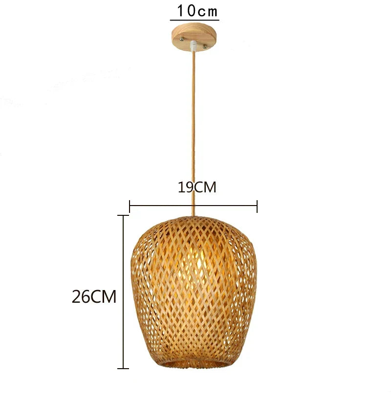 מנורת תלייה סרוגה בהשראה סינית KiraBamboo, בעבודת יד - Desfino