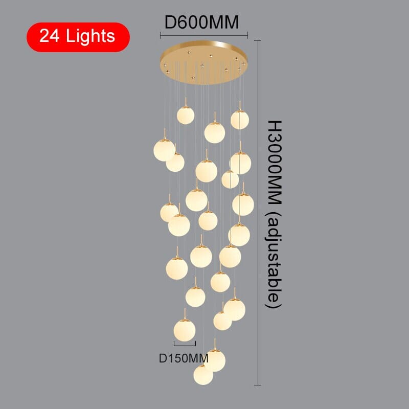 Lampadario a globo Liora — Elegante lampada a sospensione LED dalla luce calda - Desfino