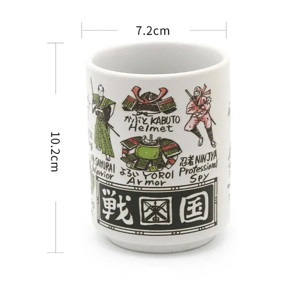 Kiyomi-käsintehdyt japanilaiset teekupit — Fuji-vuori syksyinen design - Desfino