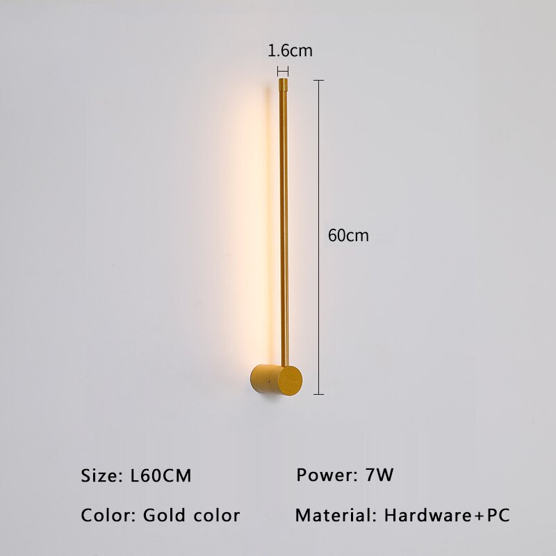 Aplica de perete minimalistă AureaNova — lumină LED modernă, aurie/neagră - Desfino