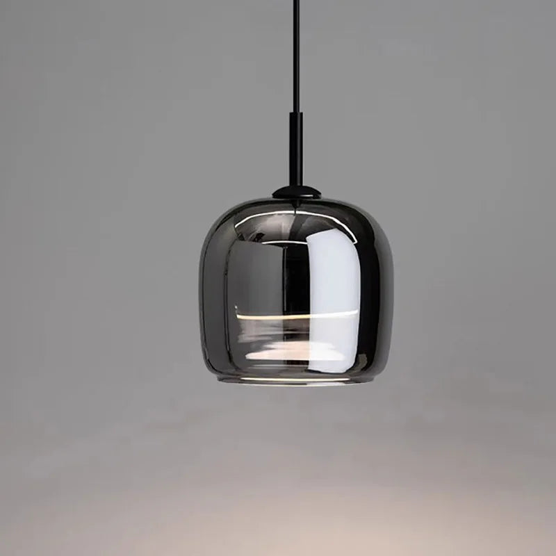 Nordisk LED-pendellampa i glas — minimalistisk skandinavisk kristallkrona - Desfino