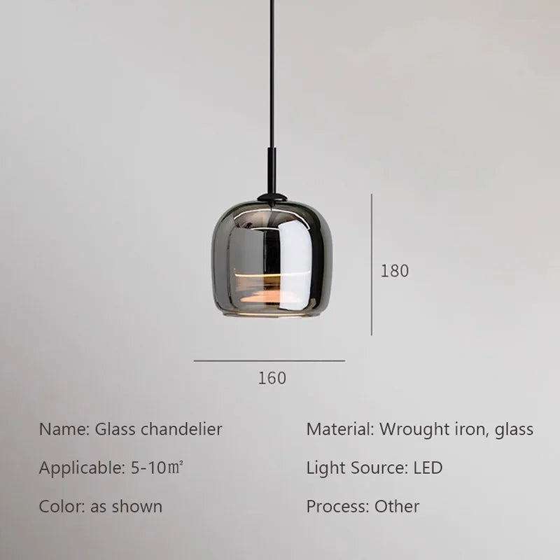 Nordisk LED-pendellampa i glas — minimalistisk skandinavisk kristallkrona - Desfino