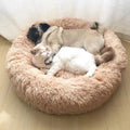 CozySphere 圆形毛绒宠物床 — 猫狗适用的奢华设计