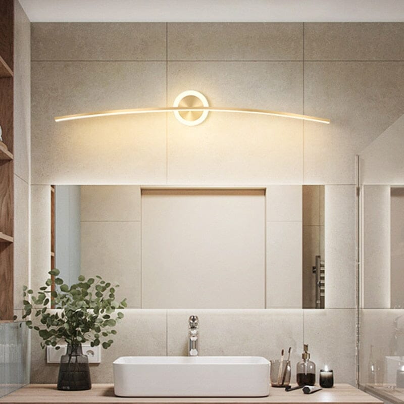 MirroLux LED-vegglampe til bad - slank, myk nedoverrettet belysning - Desfino