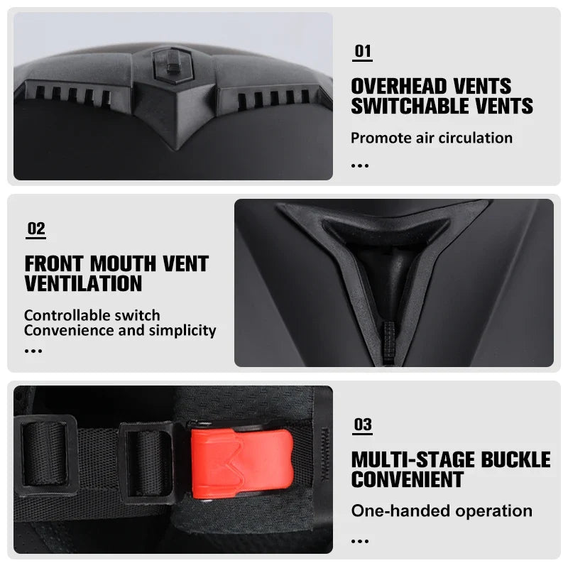Casque de moto modulaire certifié DOT avec double visière — Desfino