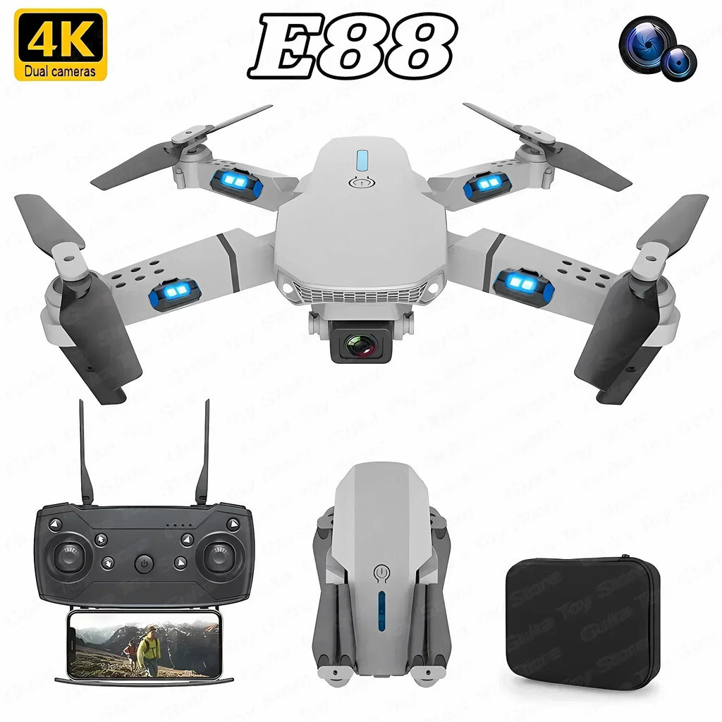 רחפן E88 Pro מתקפל עם WiFi ו-FPV — מצלמת HD, שמירת גובה - Desfino