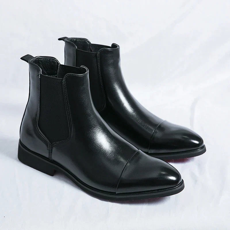 Bottines Chelsea pour hommes en cuir véritable Aurelius & Co. — Style classique - Desfino