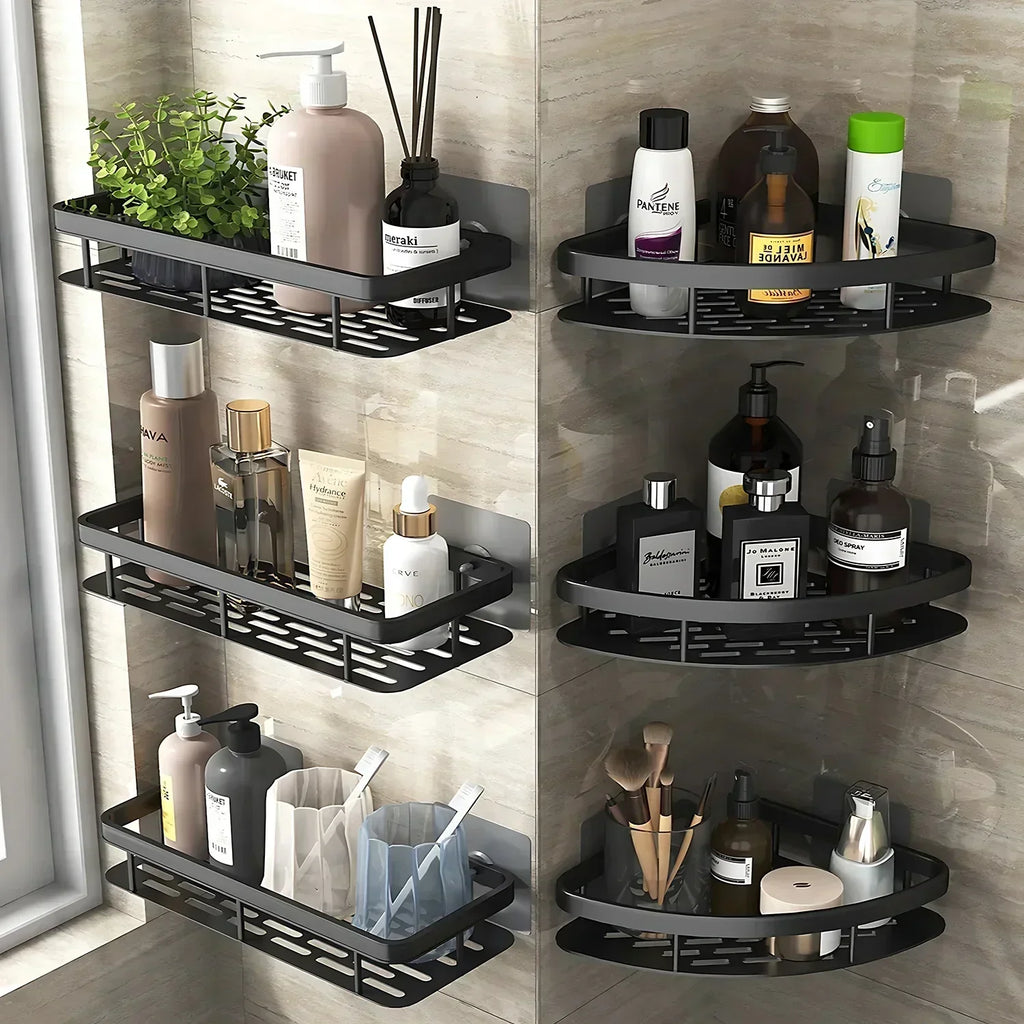 Étagère de salle de bain VelaGrip — Rangement mural à un niveau - Desfino