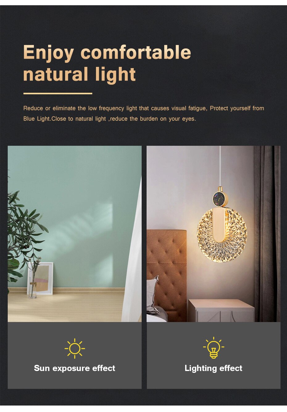 Aurelia Gold LED-krystallpendellampe — rund taklampe - Desfino