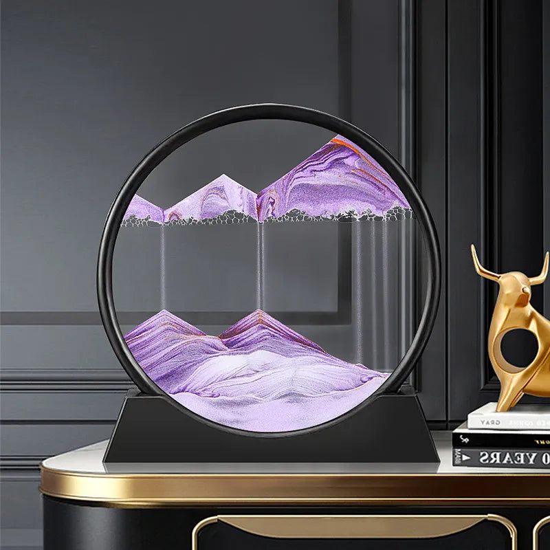AureaFlow Glass Hourglass — Kinetic 3D Sand Motion, Clear Enclosure