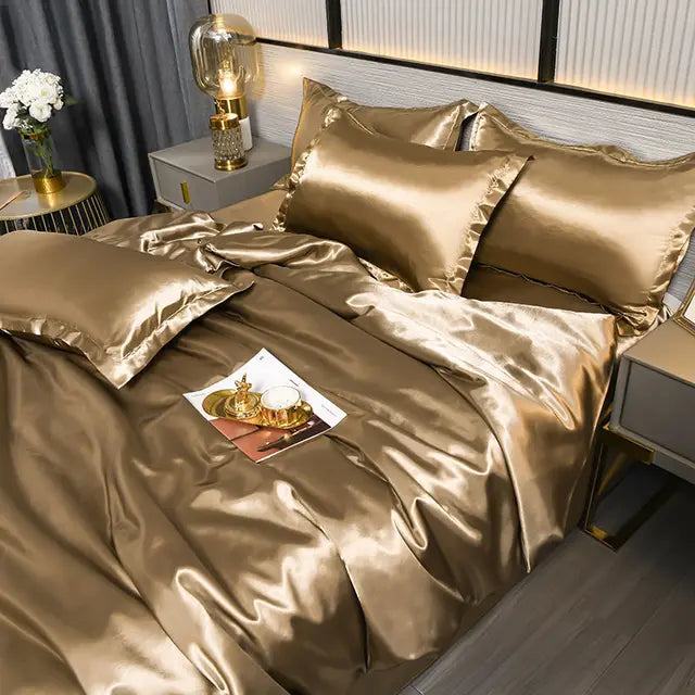 Housse de couette en satin Velouria — Finition lisse et brillante - Desfino
