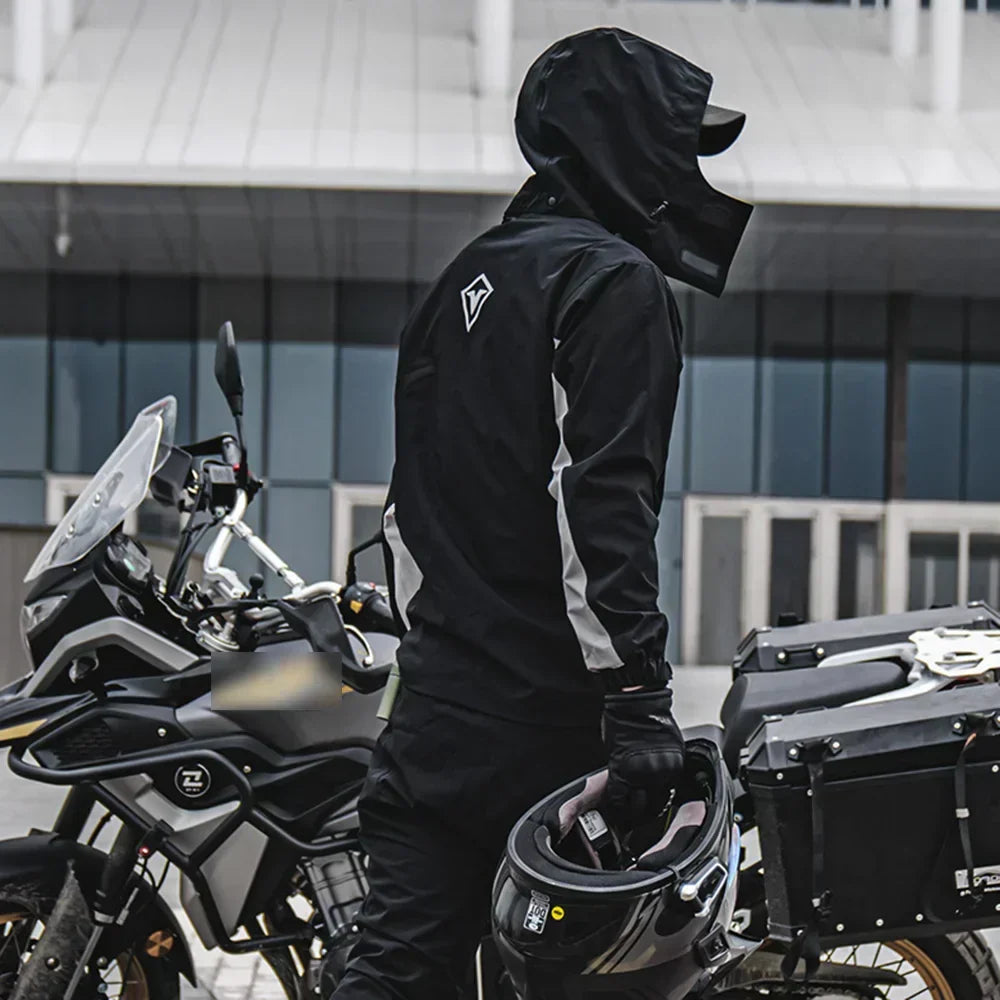 Lätt vattentät regndräkt för motorcyklister — andningsbara körkläder - Desfino