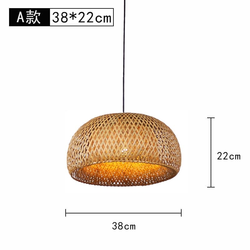 Suspension LED KoruBend — Luminaire moderne rustique en bambou - Desfino