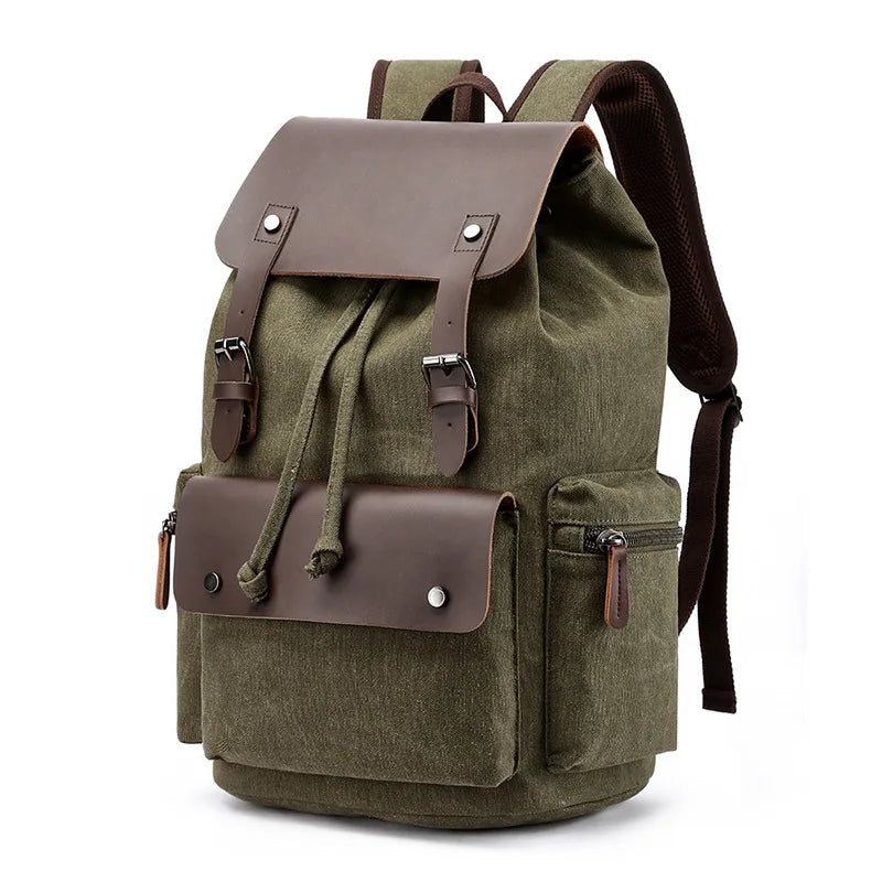 Zaino da esploratore in tela Ridgewell — Borsa capiente rétro da 20–35L - Desfino
