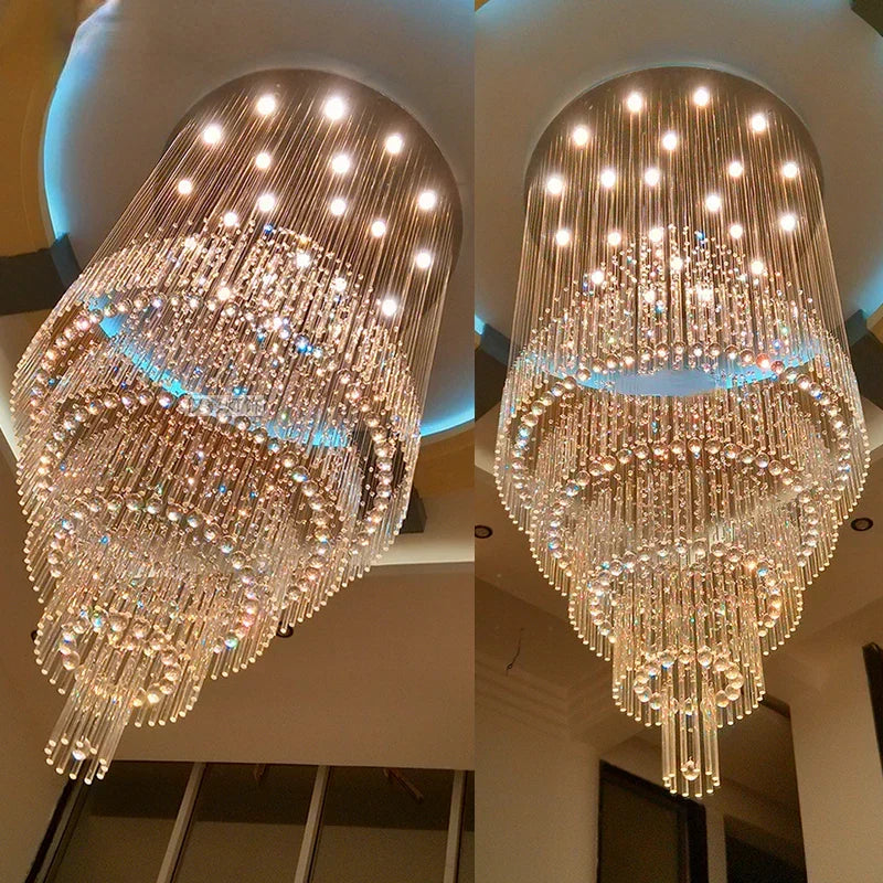 Lustre Calara en gouttes de pluie superposées — Argenté ou doré - Desfino