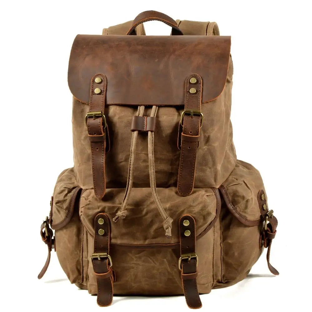 Ridgeway Canvas- und Lederrucksack mit 23 L Fassungsvermögen — Wasserabweisend - Desfino