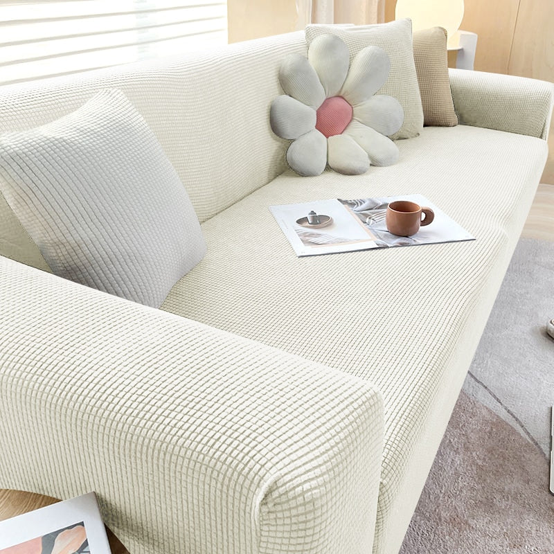 Housse de canapé extensible lavable — Ajustement antidérapant, 1 à 3 places - Desfino