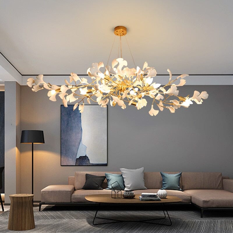 Lampadario in ceramica LumaPetal — Luce LED bianca calda e dimmerabile - Desfino