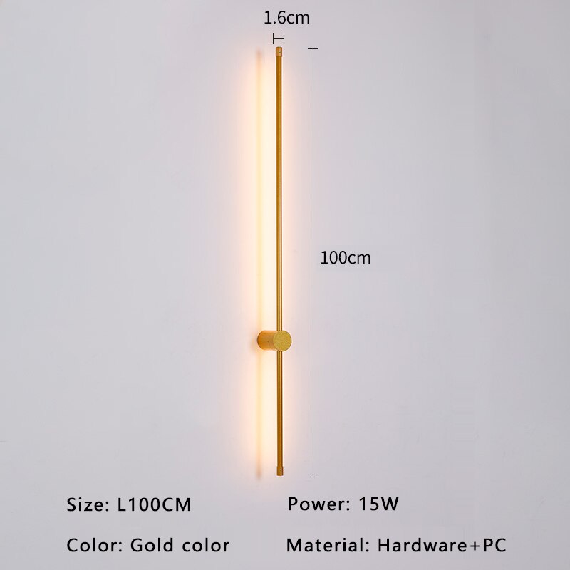 Aplica de perete minimalistă AureaNova — lumină LED modernă, aurie/neagră - Desfino
