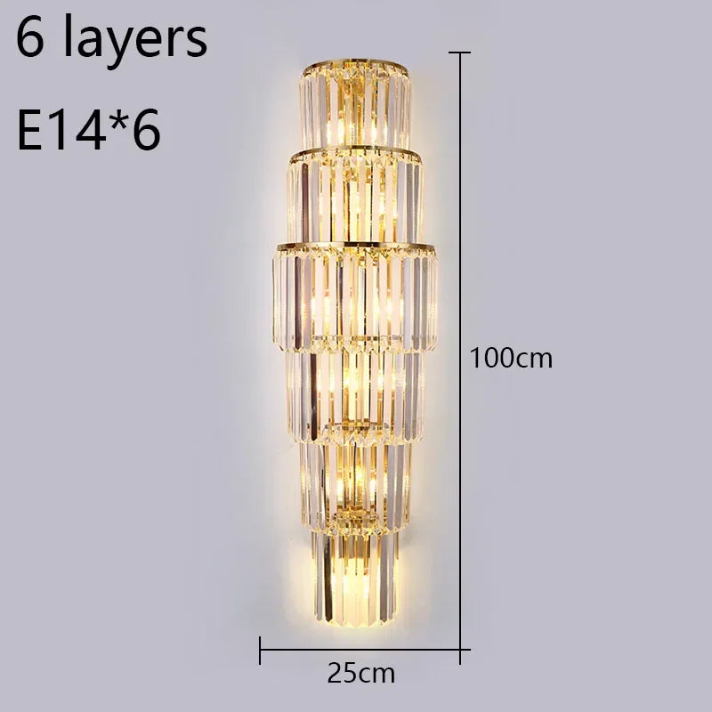 Lunara kristallen pilaarwandlamp - elegante, gebroken gloed - Desfino