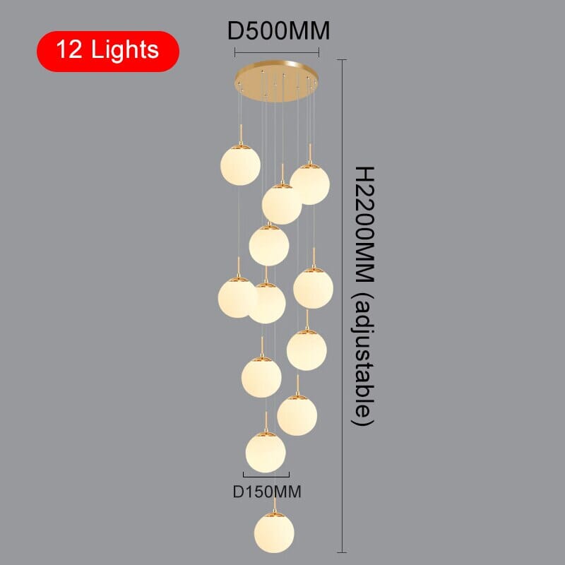 Lampadario a globo Liora — Elegante lampada a sospensione LED dalla luce calda - Desfino