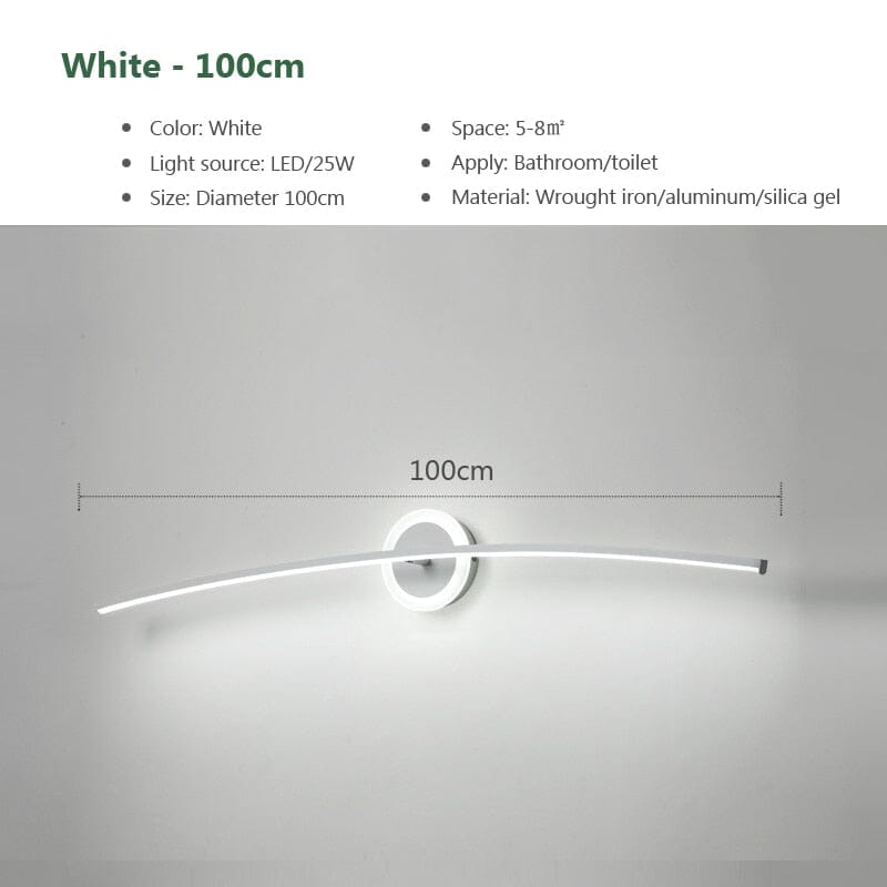 MirroLux LED-vegglampe til bad - slank, myk nedoverrettet belysning - Desfino