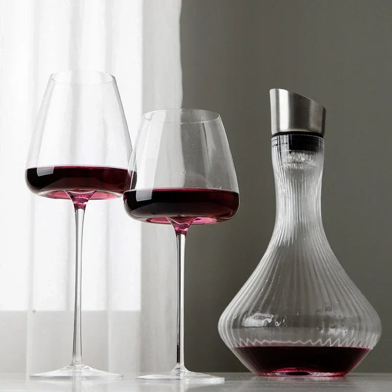 Elara 水晶葡萄酒与香槟酒杯套装 — 2、4或6只，手工制作 - Desfino